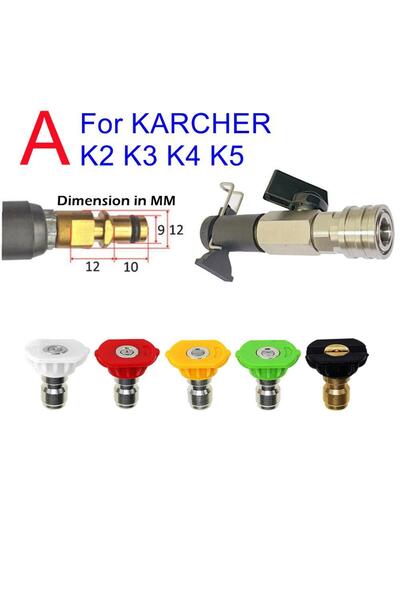 Choice5 A and Nozzles High Pressure Wash Ball Valve Kit 1/4" Quick Connector ...