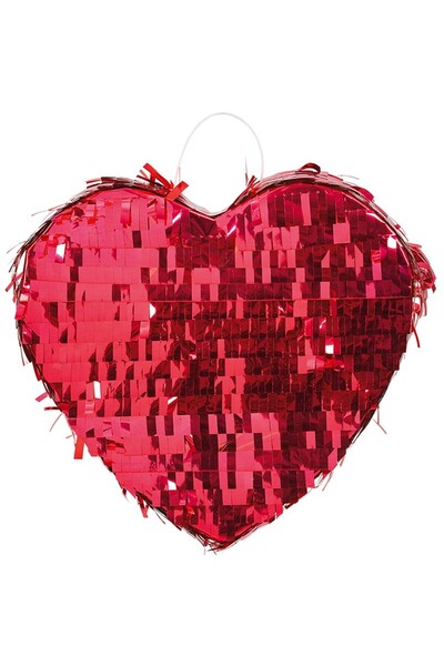 Flippy Party Heart Pinata, Flippy, Glitter Details, Kids Pinata, 18 x 18 x 10 cm, Metallic Red