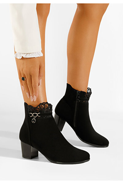 B T Shoes Γυναικεία Μποτίνια Μαύρα Cernia V2