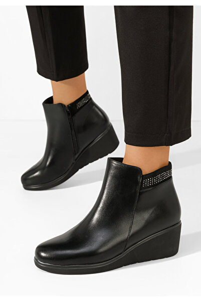 B T Shoes Botine cu platforma Veronea negre