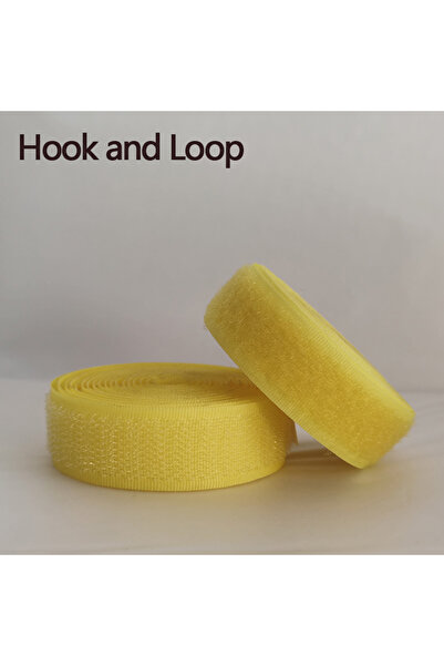 Choice7 شريط لاصق فيلكرو أصفر بعرض 20 مم وطول مترين (زوج) - بدون غراء - شريط ...