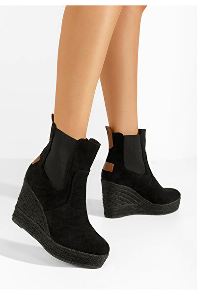B T Shoes Μποτακια πλατφορμεσ Dorethea Μαύρα