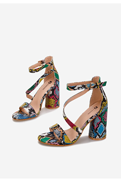 B T Shoes Viacfarebné sandály na vysokém podpatku Gracia