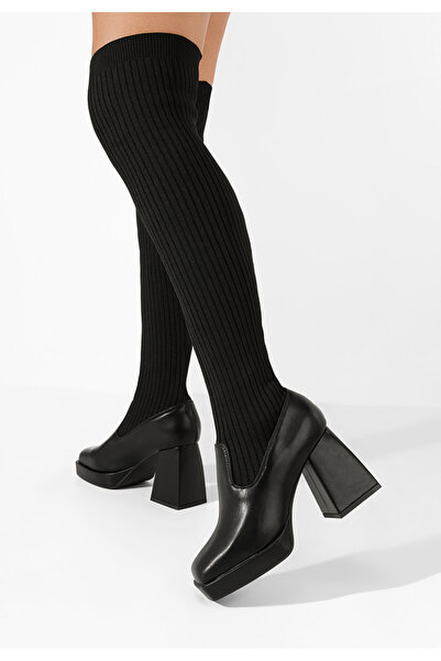 B T Shoes Černé vysoké kozačky Amarilla