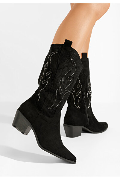 B T Shoes Čierne kovbojské čižmy Nanette