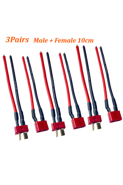 Choice11 3 أزواج من موصلات T-Plug 100 مم من Deans موصل T ذكر أنثى سلك تمديد م...