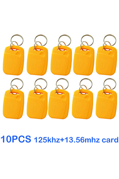 Choice1 10 قطع صفراء، 10 قطع، سلسلة مفاتيح RFID ثنائية الشريحة بتردد 125 كيلو...