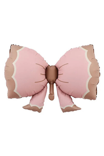 Partimarka بالون من رقائق الفويل على شكل فيونكة بلون وردي فاتح