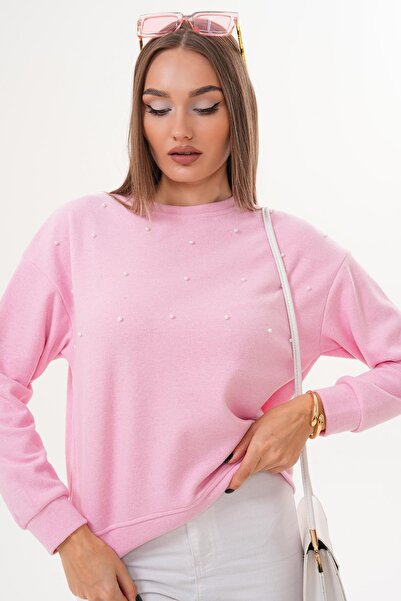 ŞİMAL Дамска блуза с перлени детайли Thessaloniki Knit Sweatshirt 255225 -