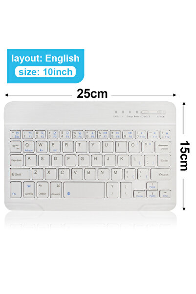 Choice kebidumei White 10 inch Bluetooth 5.1 Keyboard Wireless Mini Keyboard ...