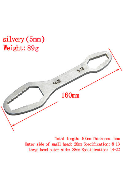 Choice1 Silver 8-22mm 3-17mm multifunctional double end box wrench 8-22mm hex...