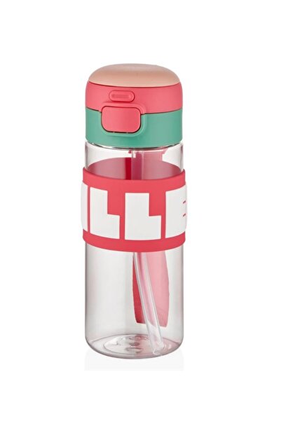 Vagonlife Diller 600 Ml Silikon Pipetli Tritan Matara Çift İçim D2417 Pembe Y...
