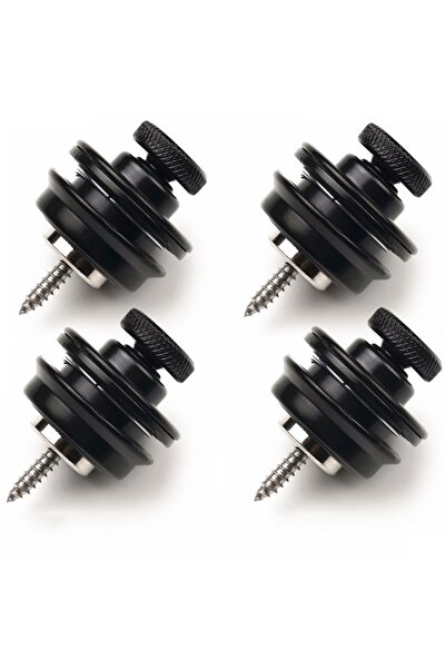 Choice4 black 4pcs 1 Pc Guitar Strap Lk Heavy Duty Metal Button Security Stra...