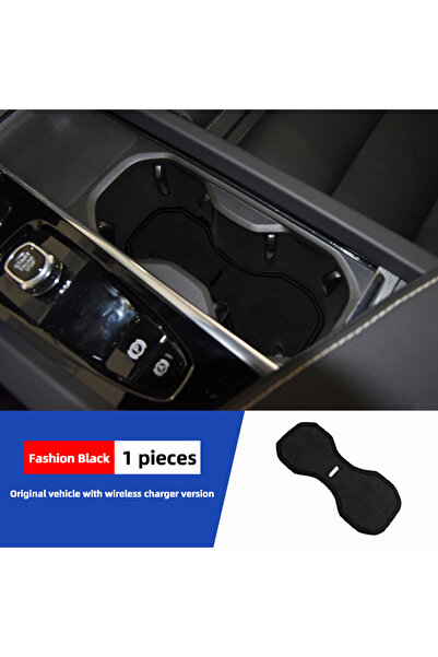 Choice1 سجادة سوداء أنيقة لحامل أكواب الماء لسيارات فولفو XC60 وS90 وXC90 وS6...