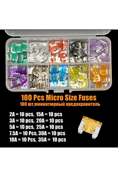Choice4 100 قطعة من فيوزات السيارات الصغيرة والمتوسطة الحجم (2 أمبير/3 أمبير/...