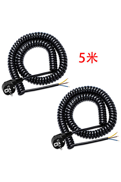 Choice 2pcs 5m black 2/3/5/7/10m Euro gauge Replaceable coil cable 250V 16A g...