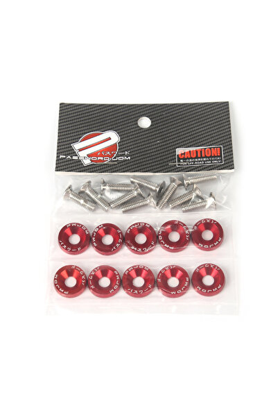 Choice9 براغي سداسية حمراء من الألومنيوم M6، 10 قطع/عبوة، مُعدّلة للسيارات، ت...