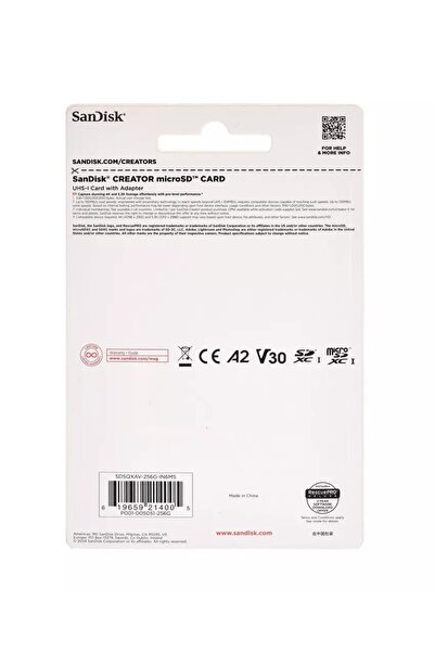 SanDisk Creator microSD Card UHS-I with Adapter 256GB