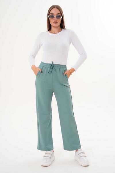 ŞİMAL Women's Wide Leg Scuba Pants 255072 -