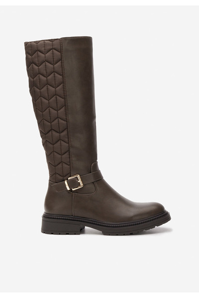 B T Shoes Mποτεσ γυναικειεσ φλατ Elfrieda καφε