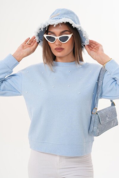 ŞİMAL Women's Pearl Detailed Thessaloniki Knitted Sweatshirt 255225 -