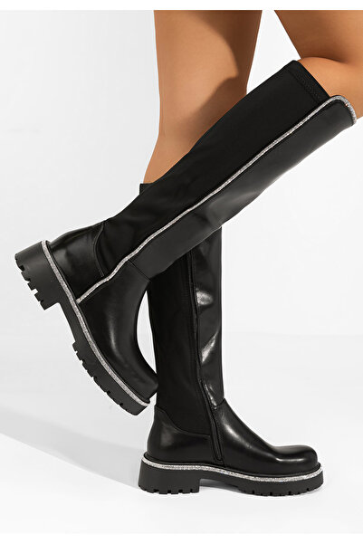 B T Shoes Černé dámské kozačky Jerrie