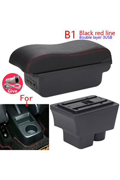 Choice4 B1 Black red 3USB For Skoda FABIA Armrest box For Skoda Fabia II 2 Ca...