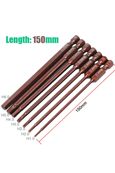 Choice1 مجموعة رؤوس مفكات سداسية LAOA S2 بطول 150 مم، 7 قطع، رؤوس مفكات كهربا...