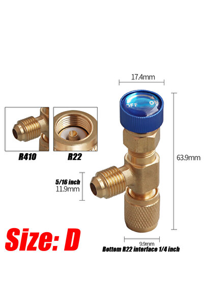 Choice5 D(R410 R22) 4/2/1 قطعة R410A R22 صمام أمان شحن التبريد 1/4 بوصة مبرد ...