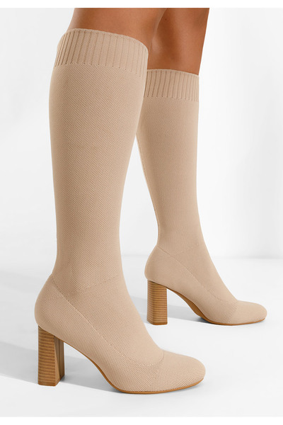 B T Shoes Cizme tip soseta bej Hijate