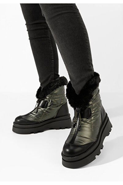 B T Shoes Χειμερινά Αρβυλάκια γυναικείες Denova πρασινο