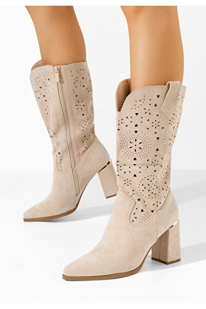 B T Shoes Καουμπόικες Μπότες Fathma μπεζ