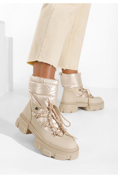 B T Shoes Béžové dámske snehule Izbora