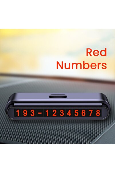 dalip Phone Number Display Holder for Car Parking, Flippy, Black