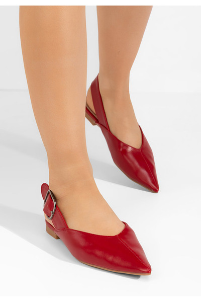 B T Shoes Červené dámské baleríny Rolita