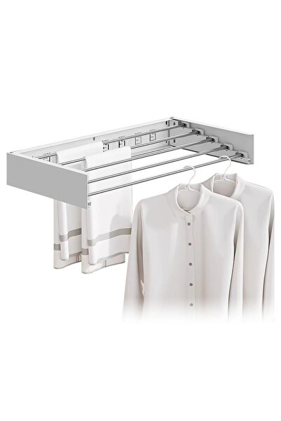 Flippy Clothes Rack, Flippy, Laundry Storage and Drying, Foldable, Waterproof, Hole-Mounted, 80 cm, White