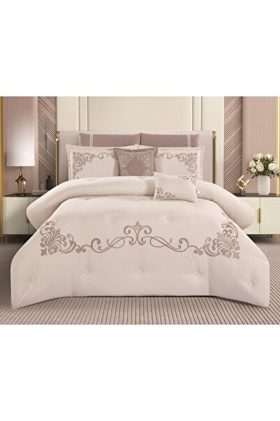 Brides طقم مفرش نفرين لحاف مايكروفايبر مطرز فاخر بجودة عالية مناسب لجميع الفص...