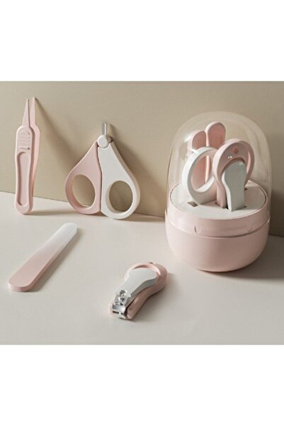 Flippy 4-in-1 Baby Nail Care Set, Flippy, Jar-type Storage Box, 0-6 Years, 10 x 7 x 6 cm, Pink