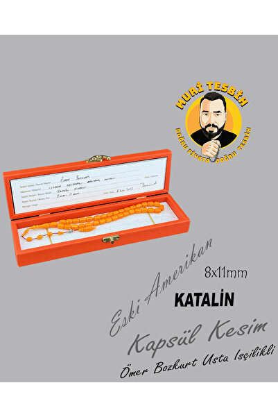 muri tesbih ÖMER BOZKURT ISTAKA OBJE ESKİ AMERİKAN KATALİN KAPSÜL KESİM 8X11mm