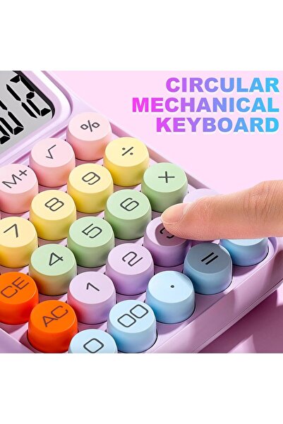 Flippy Children's Electronic Calculator, Cute School Calculator, 12-digit Large Display, Pink