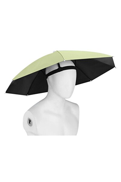 Flippy Head Umbrella, 69 cm Diameter, Elastic Band, UV/Rain Protection, Matcha Green