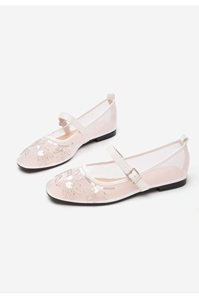 B T Shoes Bílé dámské baleríny Theressa