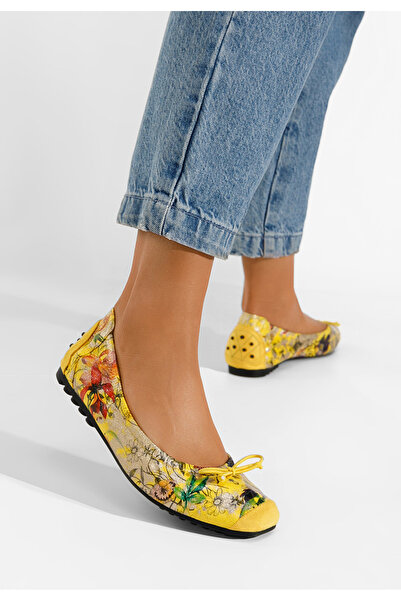 B T Shoes Žlté balerínky Doriya