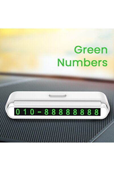 dalip Phone Number Holder for Car Parking, Flippy, Sliding Strip for Hiding, Adhesive Tape Included, 120 x