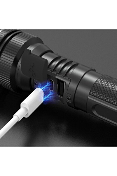 Flippy White Light LED Flashlight, Flippy, Telescopic Zoom Flashlight, External Battery, Aluminum + ABS,