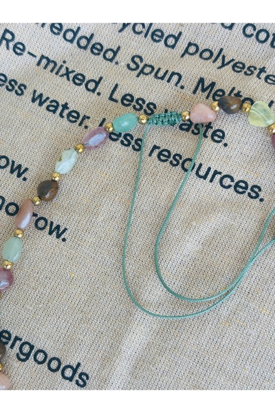 By Song Aksesuar Aventurin,güneş taşı,kaplangözü,perinayt,çilek kuvars doğaltaş kolye