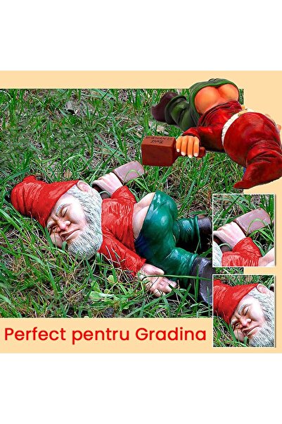 Flippy Garden Decoration - Drunken Gnome, 15 cm, Red
