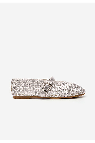 B T Shoes Stribrné dámské baleríny Ramela