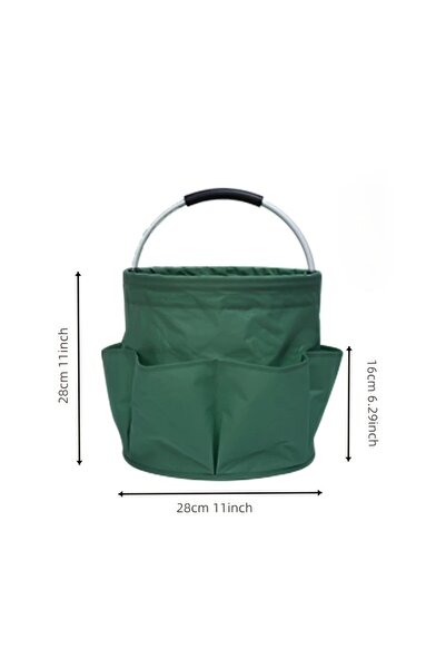dalip 17L Tool Basket Flippy, External Pockets, Portable Picnic Basket, Beach Basket, Cleaning Basket, Oxf