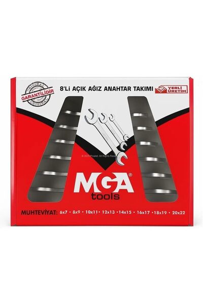 STOREMAX Sersashop Mga Two Mouth Open End Wrench Set of 8, Chrome Vanadium Steel, Home and Vehicle Repair